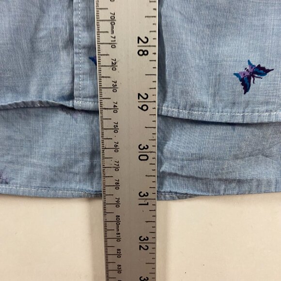 Bonobos Butterfly Print Slim Fit Button Down Shirt Men's XL Blue Cotton - Picture 8 of 11